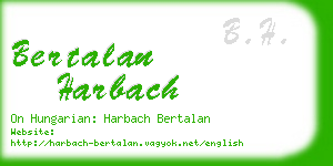 bertalan harbach business card